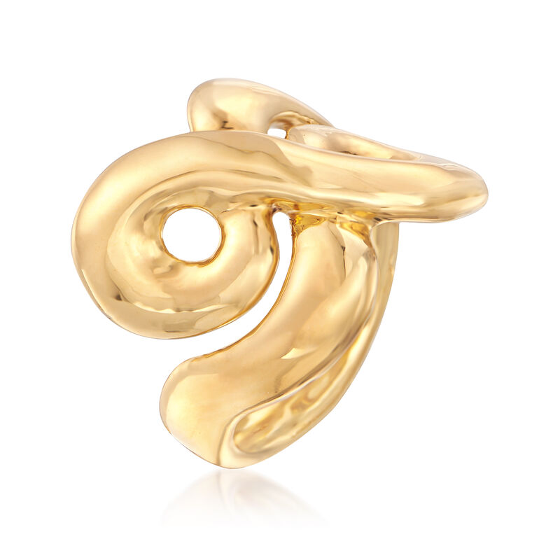 Italian Andiamo 14kt Yellow Gold Swirl Ring image number 2