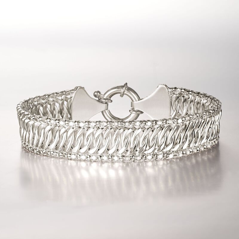 Italian Sterling Silver Multi-Chain Link Bracelet image number 7