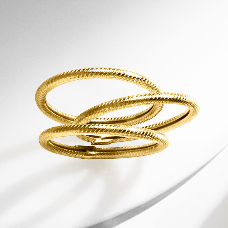 18kt Yellow Gold Jewelry Set: Three Roped Rings image number 5