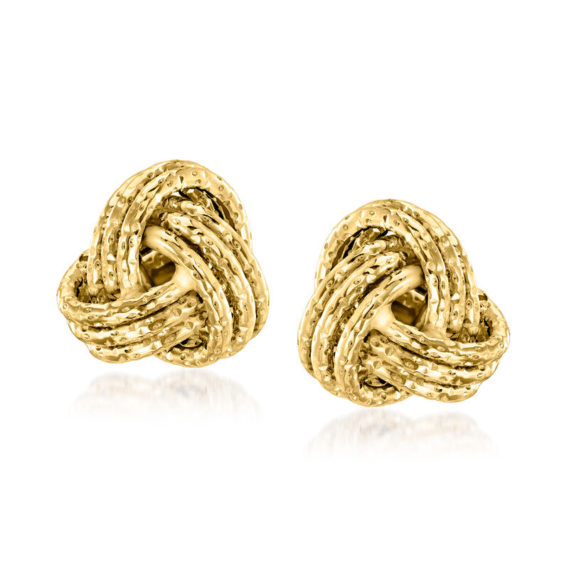 Italian 14kt Yellow Gold Love Knot Jewelry Set: Necklace and Stud Earrings image number 4