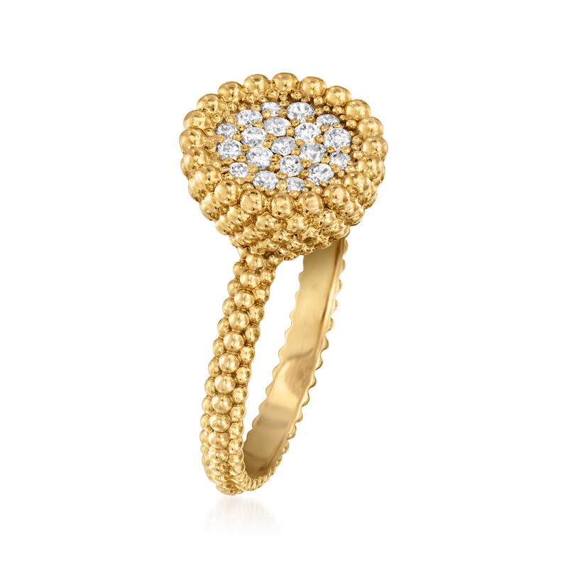 C. 2000 Vintage .10 ct. t.w. Diamond Cluster Beaded Ring in 18kt Yellow Gold. Size 6.5 image number 2