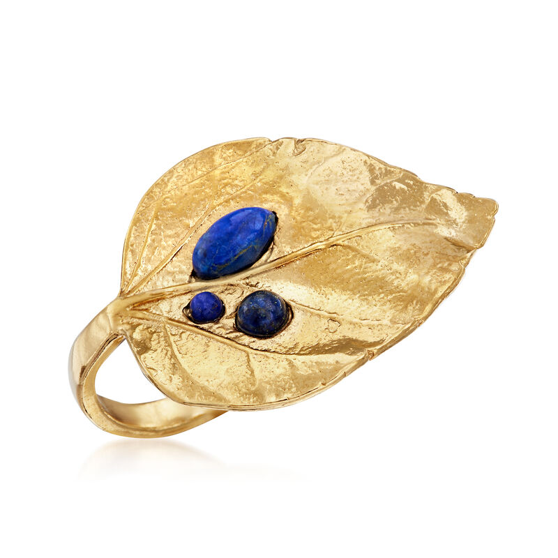 Lapis Leaf Ring in 18kt Gold Over Sterling image number 3