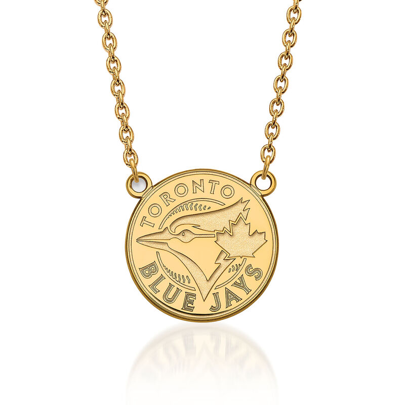 14kt Yellow Gold MLB Toronto Blue Jays Pendant Necklace. 18&quot; image number 0