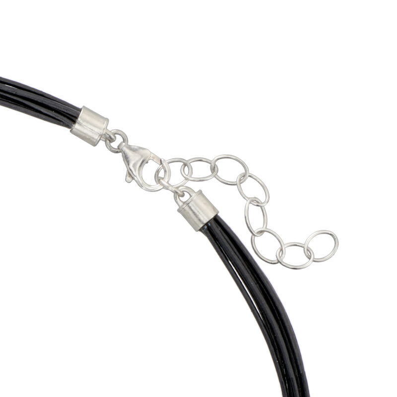 Sterling Silver Over Resin Starfish Necklace with Black Leather Cords image number 2