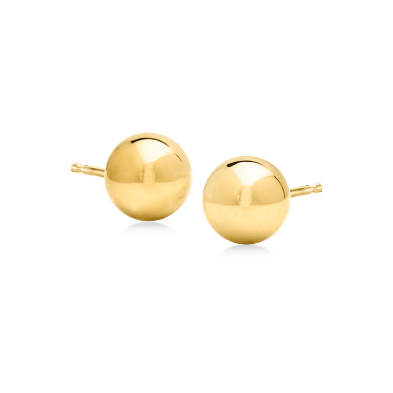 Italian 4-8mm 18kt Yellow Gold Ball Stud Jewelry Set: Three Pairs of Earrings image number 4