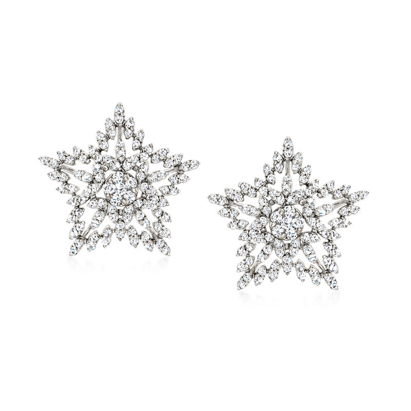 .75 ct. t.w. Diamond Star Stud Earrings in Sterling Silver image number 0