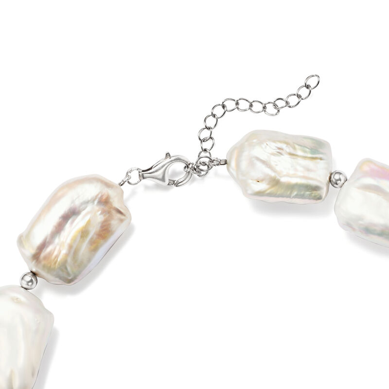 17-20mm Cultured Pearl Necklace in Sterling Silver. 20&quot; image number 3