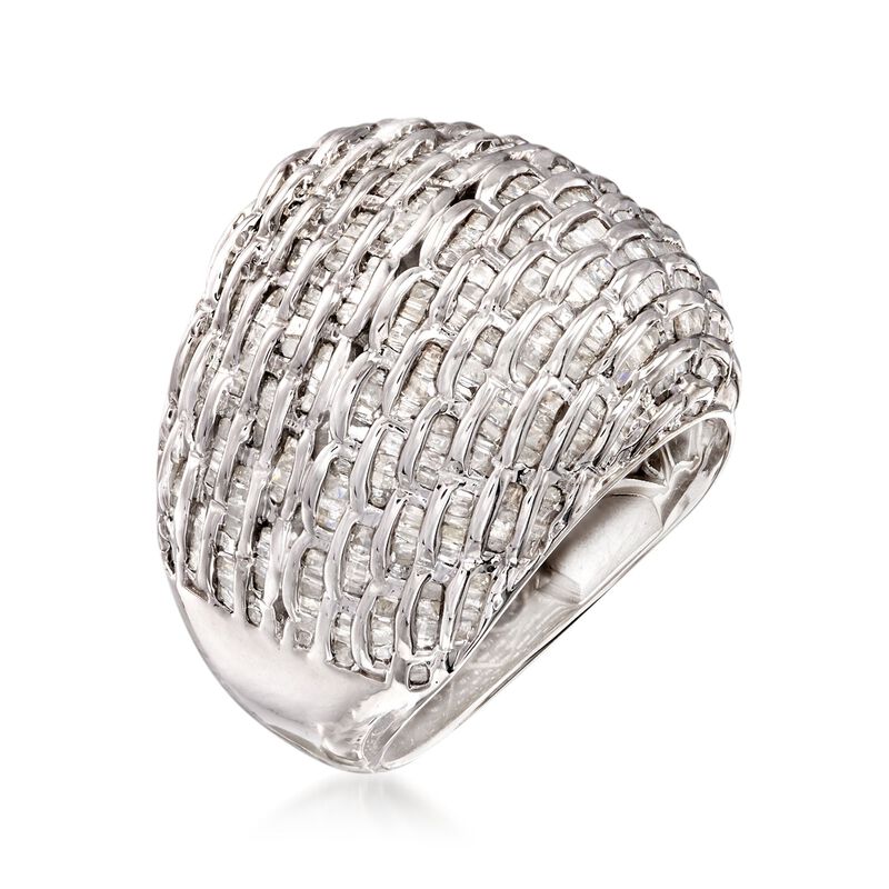 2.00 ct. t.w. Diamond Basketweave Dome Ring in Sterling Silver image number 2
