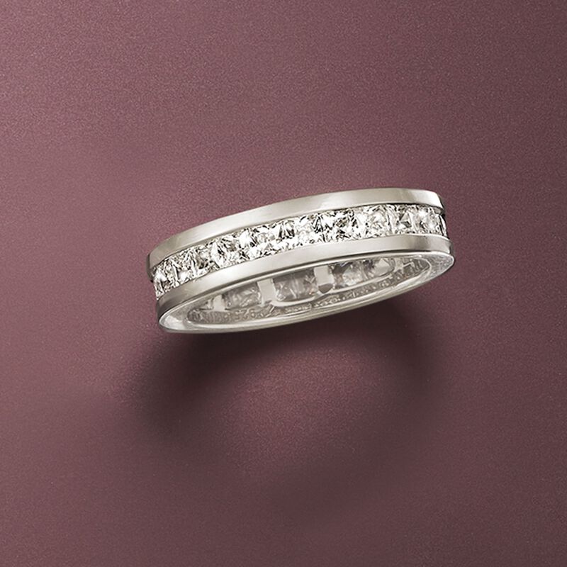 2.30 ct. t.w. Princess-Cut CZ Eternity Band in Sterling Silver image number 3