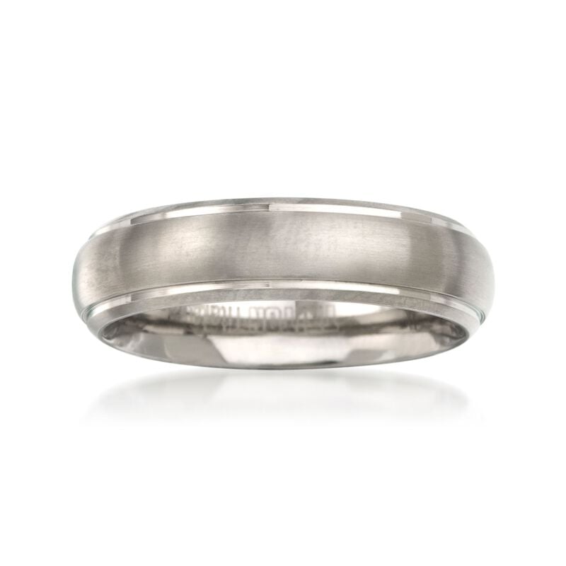 Men's 6mm Titanium Wedding Band. Size 11 image number 0