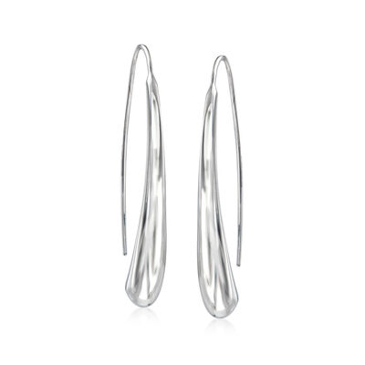 Sterling Silver Curved Drop Earrings