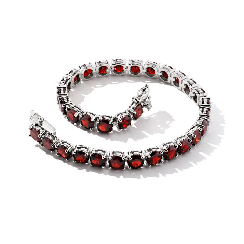 19.20 ct. t.w. Garnet Tennis Bracelet in Sterling Silver image number 2