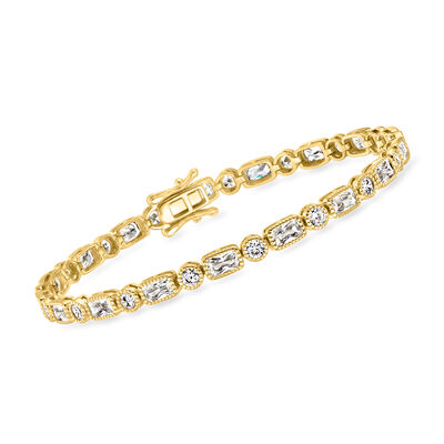 6.70 ct. t.w. CZ Bracelet in 18kt Gold Over Sterling