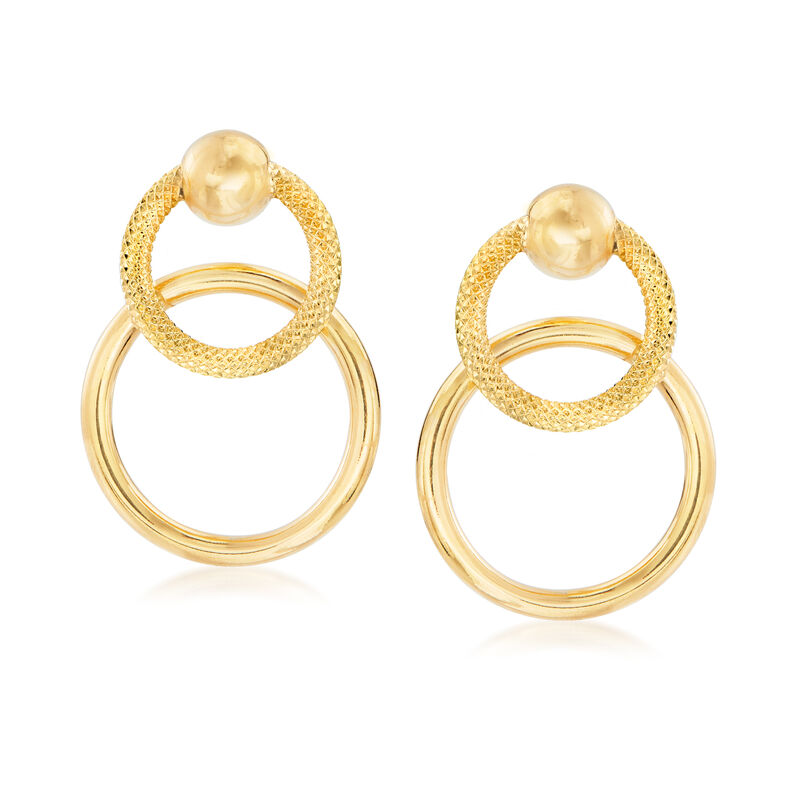 Italian 18kt Yellow Gold Circle Drop Earrings image number 0