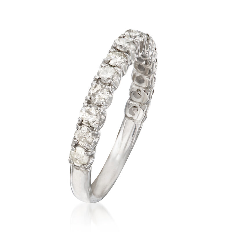 C. 1990 Vintage .75 ct. t.w. Diamond Wedding Band in 14kt White Gold image number 2