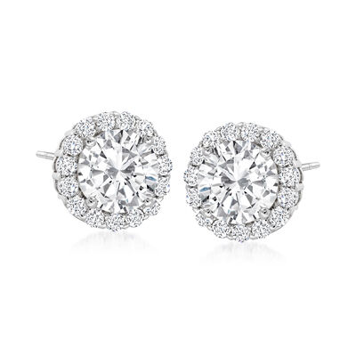 3.60 ct. t.w. CZ Earrings in Sterling Silver