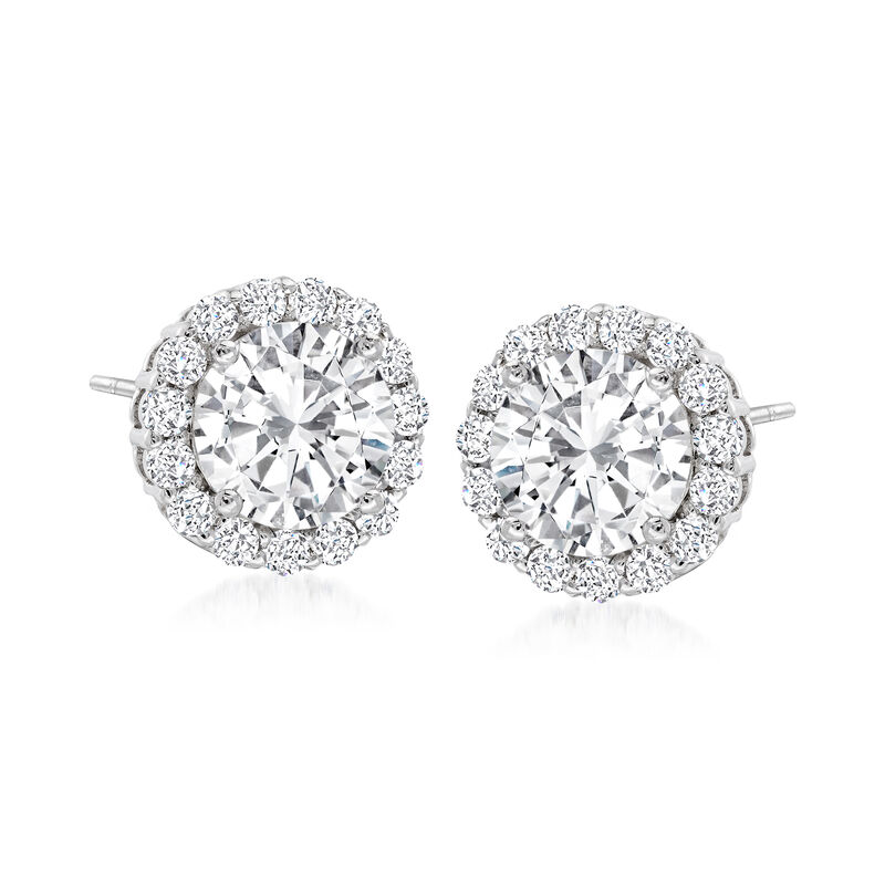 3.60 ct. t.w. CZ Earrings in Sterling Silver  image number 0