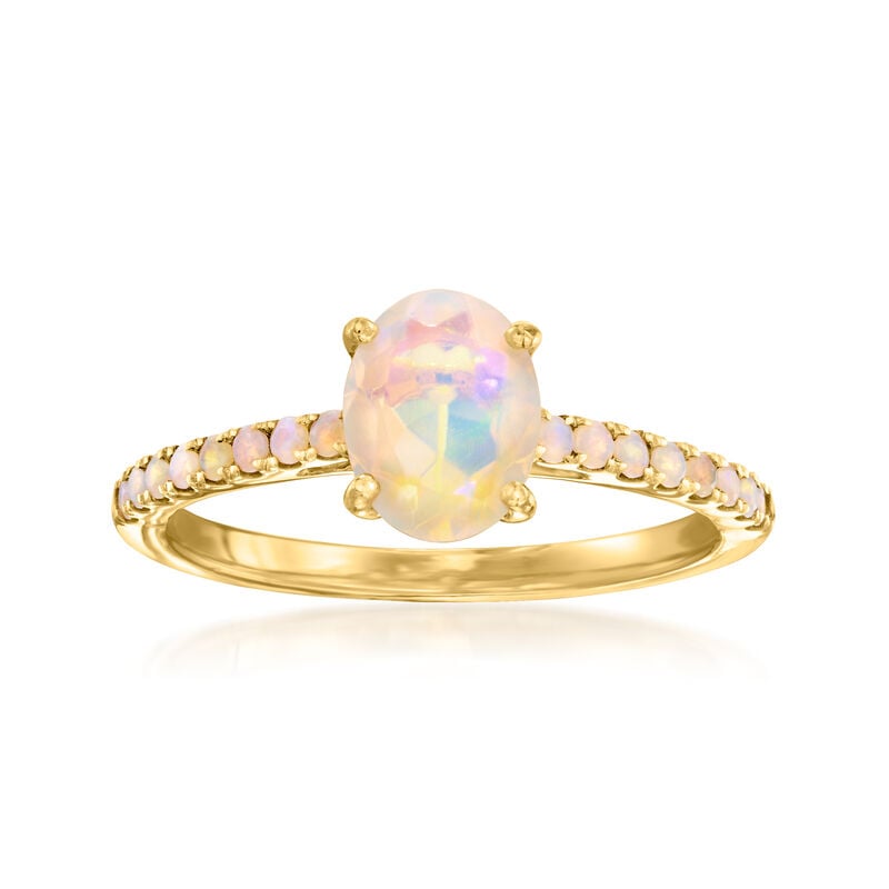 Opal Birthstone Ring in 18kt Gold Over Sterling image number 0