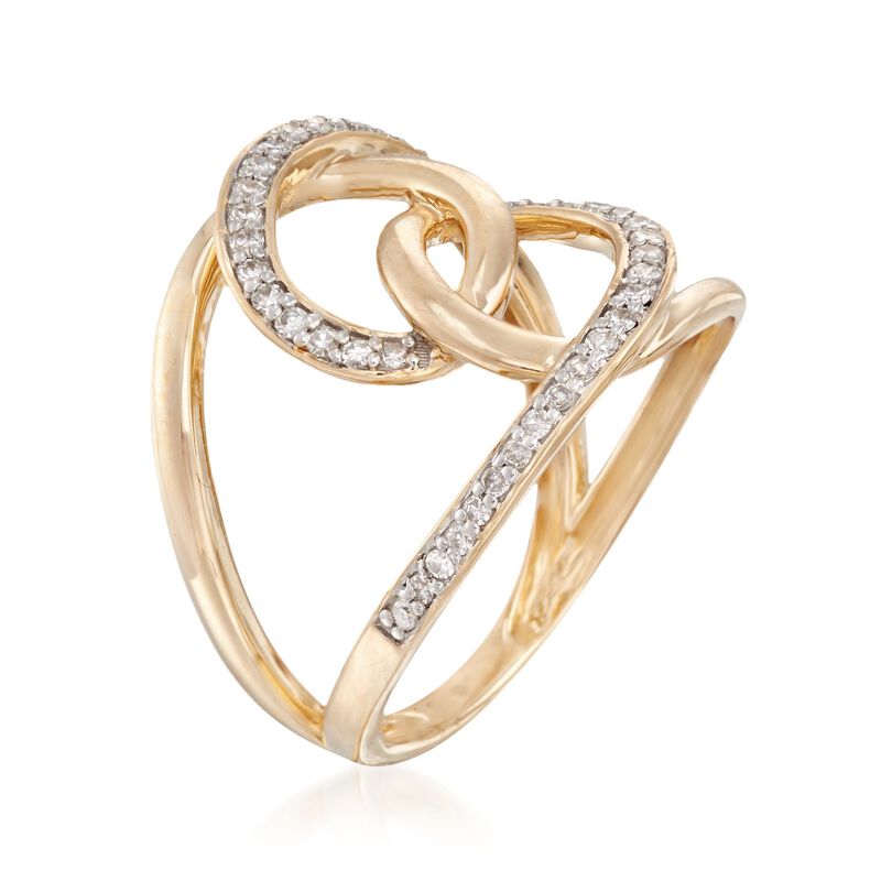 .24 ct. t.w. Diamond Interlocking Loop Ring in 14kt Yellow Gold image number 2