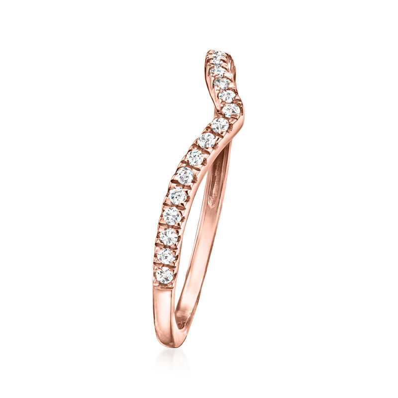 .15 ct. t.w. Diamond Chevron Ring in 14kt Rose Gold. Size 5 image number 2