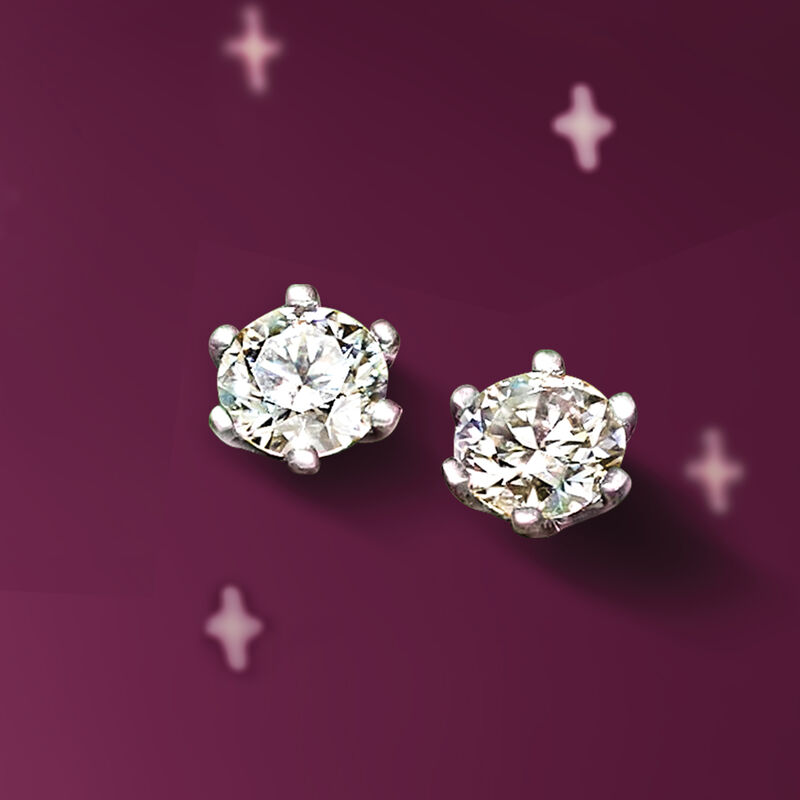 1.00 ct. t.w. Moissanite Stud Earrings in Sterling Silver image number 3