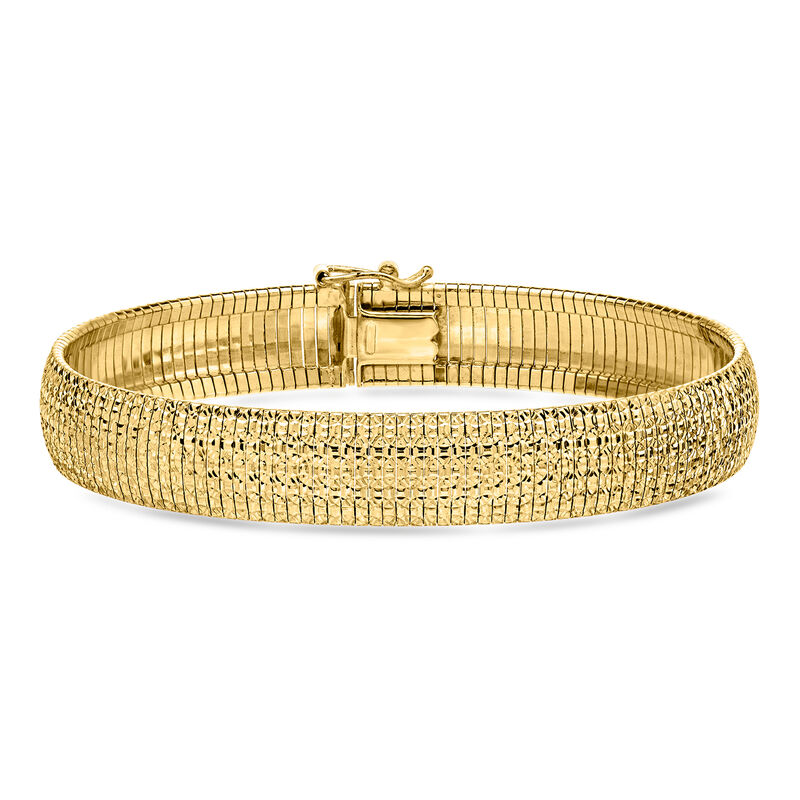 Italian 18kt Gold Over Sterling Textured and Polished Omega Bracelet image number 0
