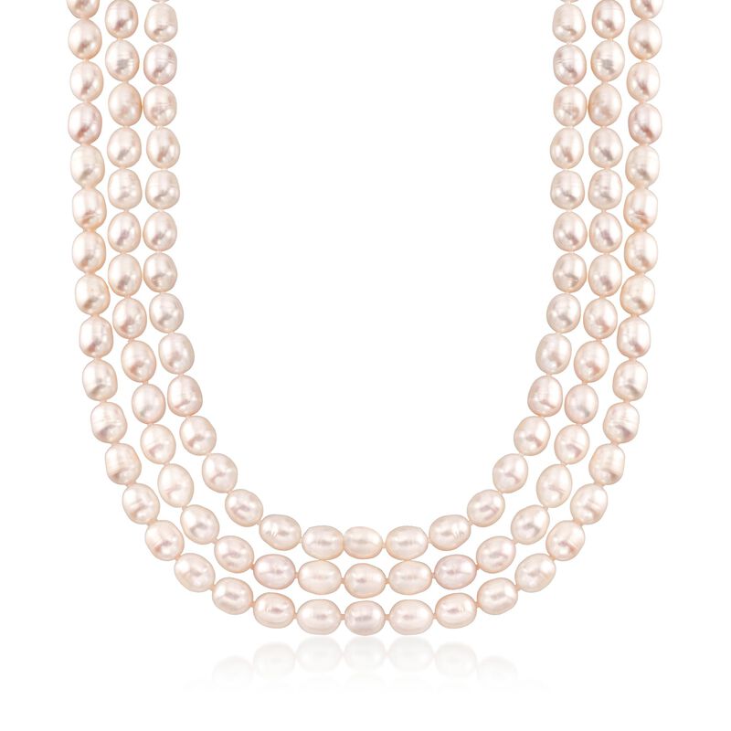 9-10mm Cultured Pearl Layered Necklace with Sterling Silver image number 0