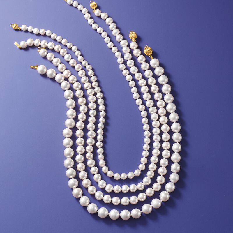 6-7mm Cultured Pearl Necklace with 14kt Yellow Gold image number 3