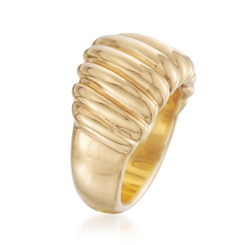 Andiamo 14kt Yellow Gold Over Resin Shrimp Ring image number 2
