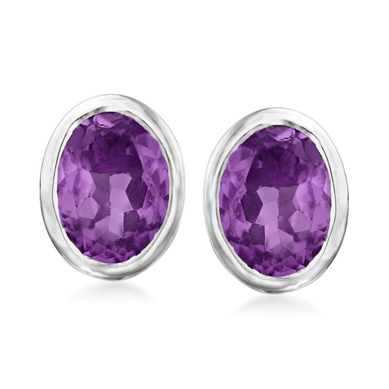 3.00 ct. t.w. Amethyst Earrings in Sterling Silver image number 0