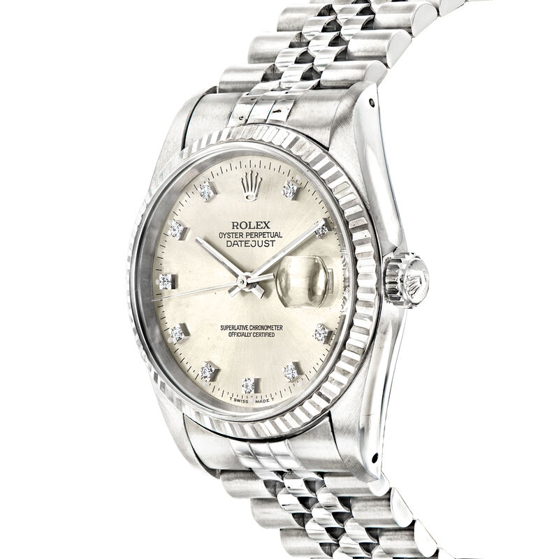 Pre-Owned Rolex Datejust Men's 36mm Automatic Stainless Steel and 18kt White Gold Watch  image number 1