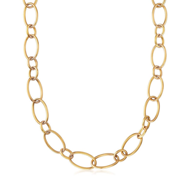 C. 1990 Vintage Nouvelle Bague Cable-Link Necklace in 18kt Yellow Gold. 16&quot; image number 1