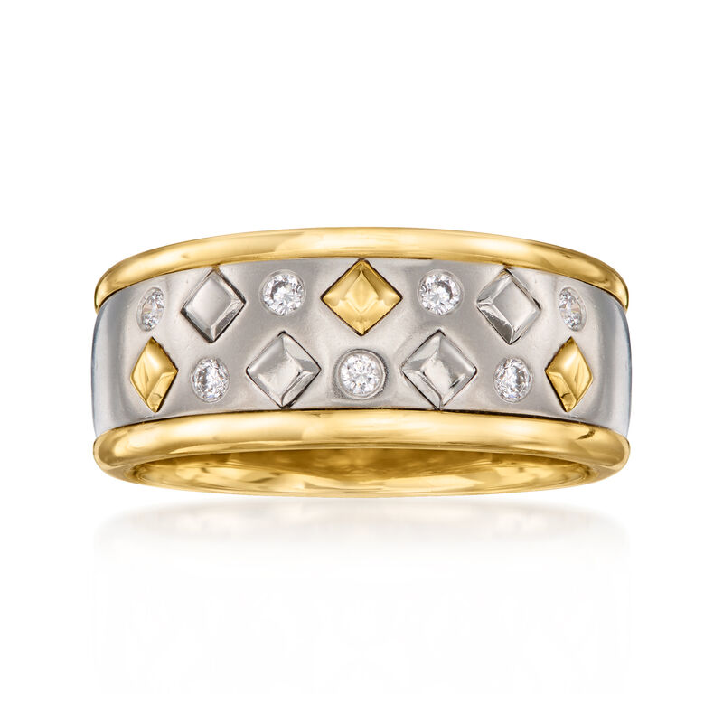 C. 1990 Vintage .18 ct. t.w. Diamond Ring in Platinum and 18kt Yellow Gold. Size 7 image number 0