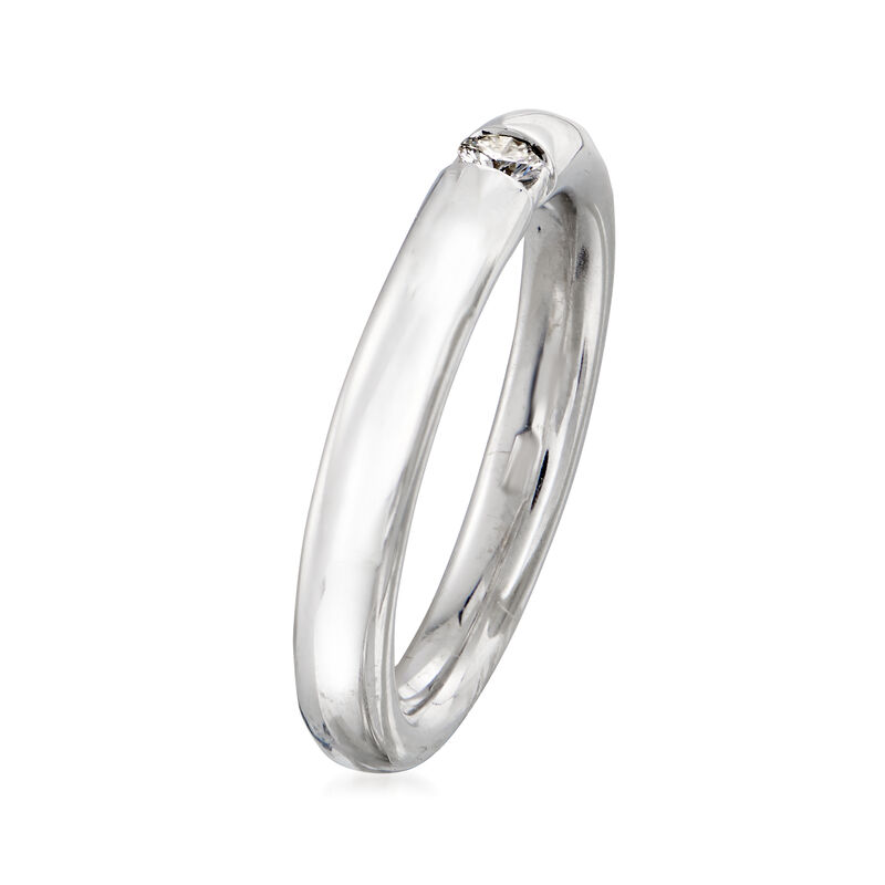C. 1990 Vintage Diamond-Accented Ring in 18kt White Gold. Size 7 image number 2