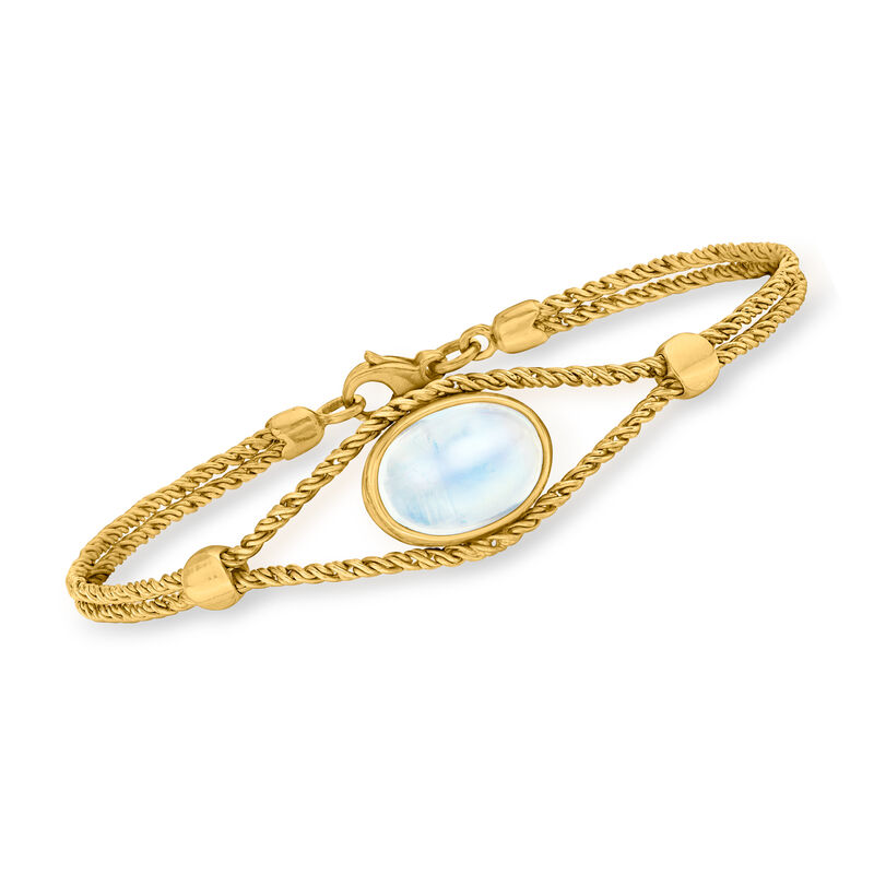C. 1980 Vintage Moonstone Bracelet in 18kt Yellow Gold image number 0