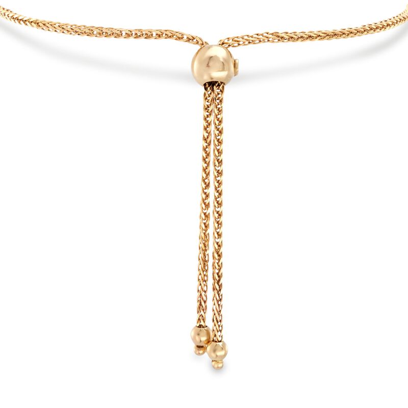Italian 14kt Yellow Gold Open Oval Bolo Bracelet image number 2