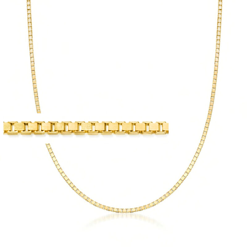 1.4mm 14kt Yellow Gold Box-Chain Necklace image number 0