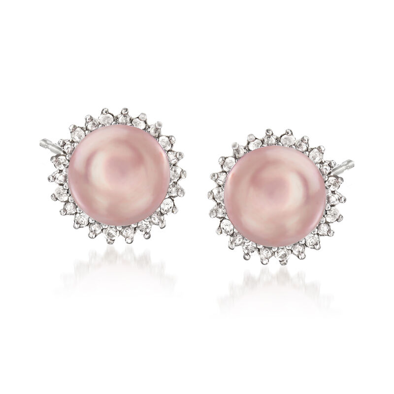 7-7.5mm Multicolored Cultured Pearl and .39 ct. t.w. Diamond Jewelry Set: Three Pairs of Earrings in Sterling Silver image number 3