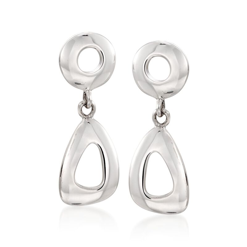 Zina Sterling Silver Open Geometric Drop Earrings image number 0
