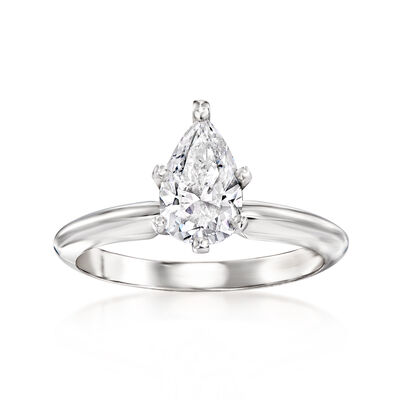 1.05 Carat Certified Diamond Solitaire Ring in 14kt White Gold