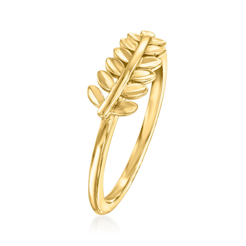 Italian 14kt Yellow Gold Leaf Ring image number 2