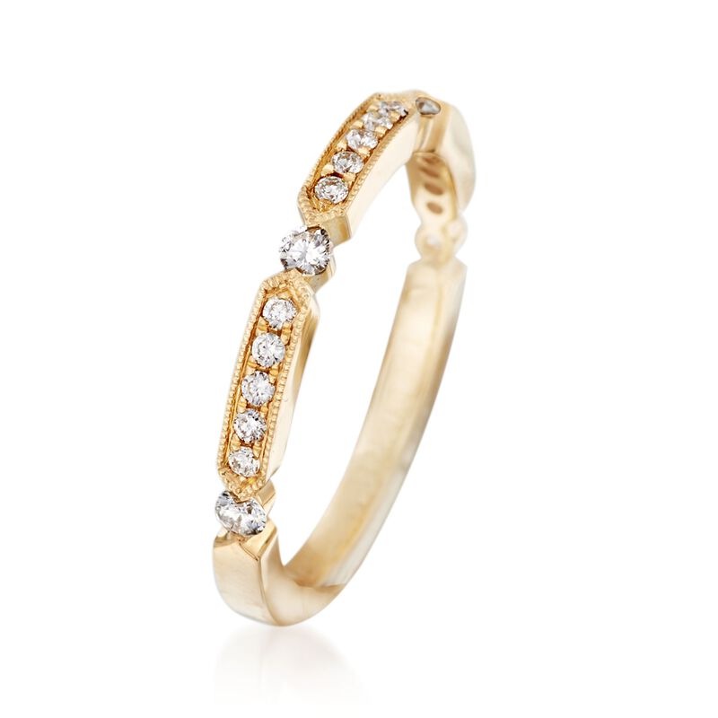 Henri Daussi .25 ct. t.w. Diamond Wedding Ring in 14kt Yellow Gold image number 2