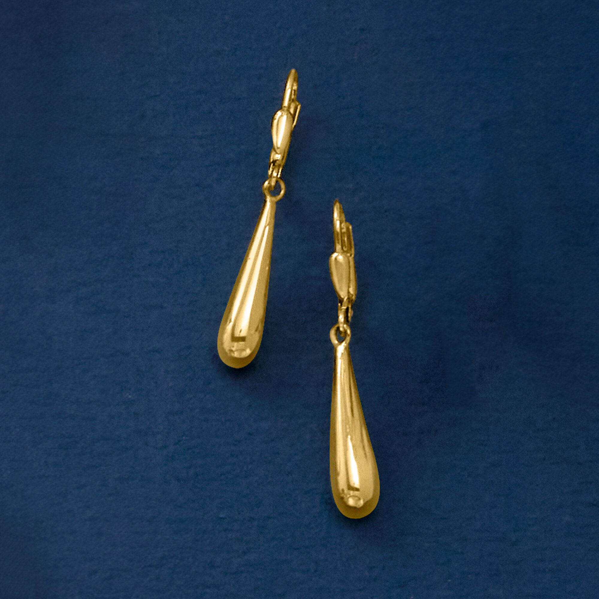 Solid gold teardrop earrings clearance