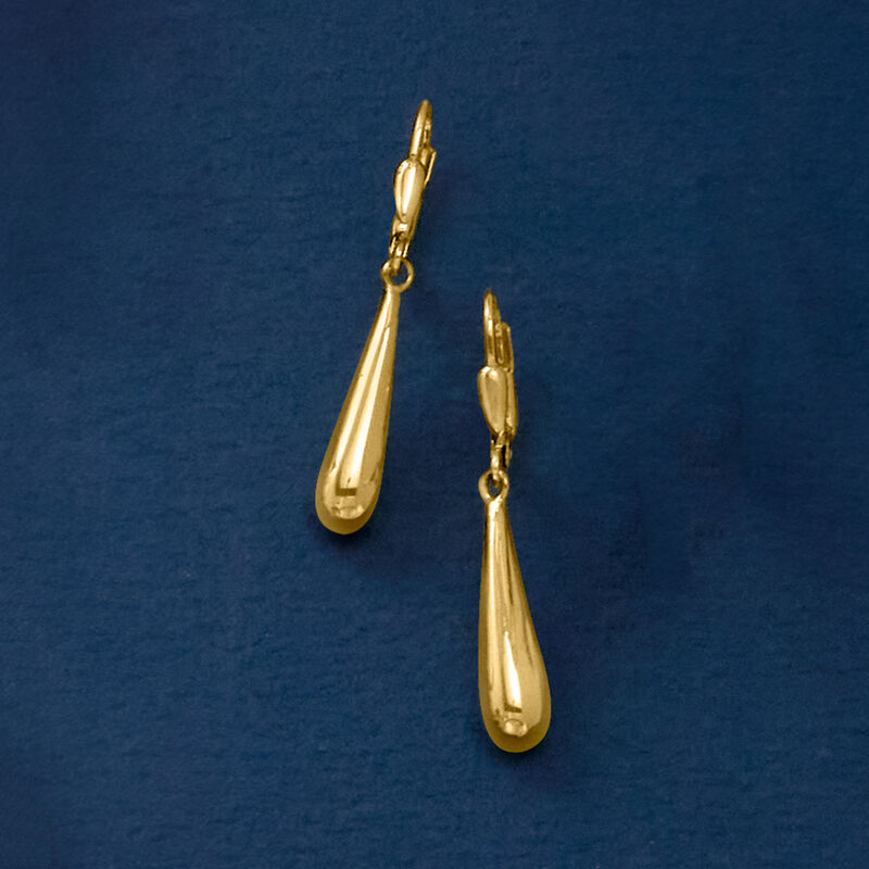 14kt Yellow Gold Teardrop Earrings image number 2