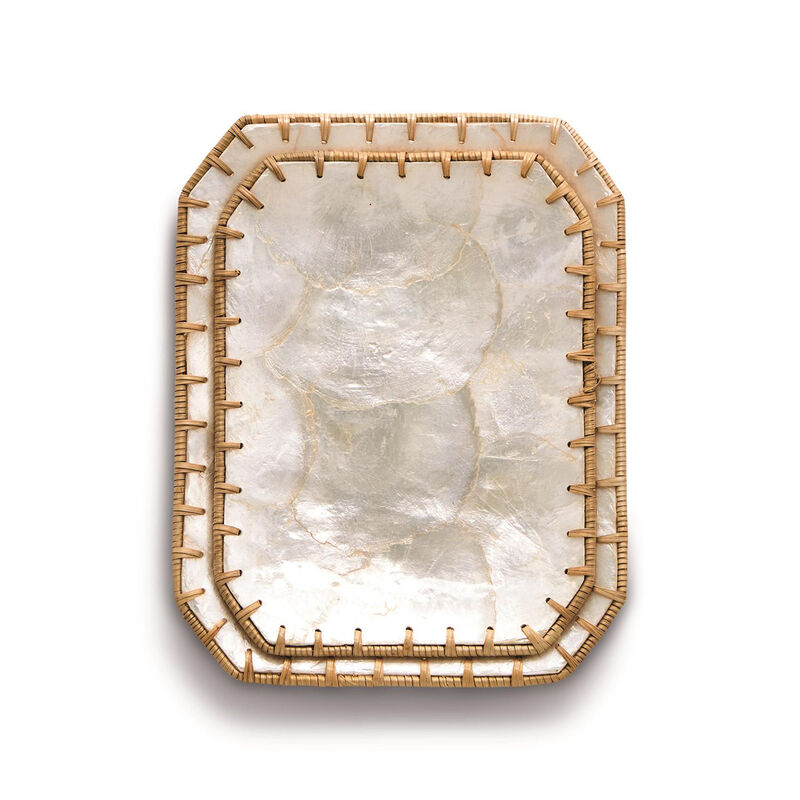 Set of 2 Dishes - "Capiz Shell" Woven Dinnerware image number 4