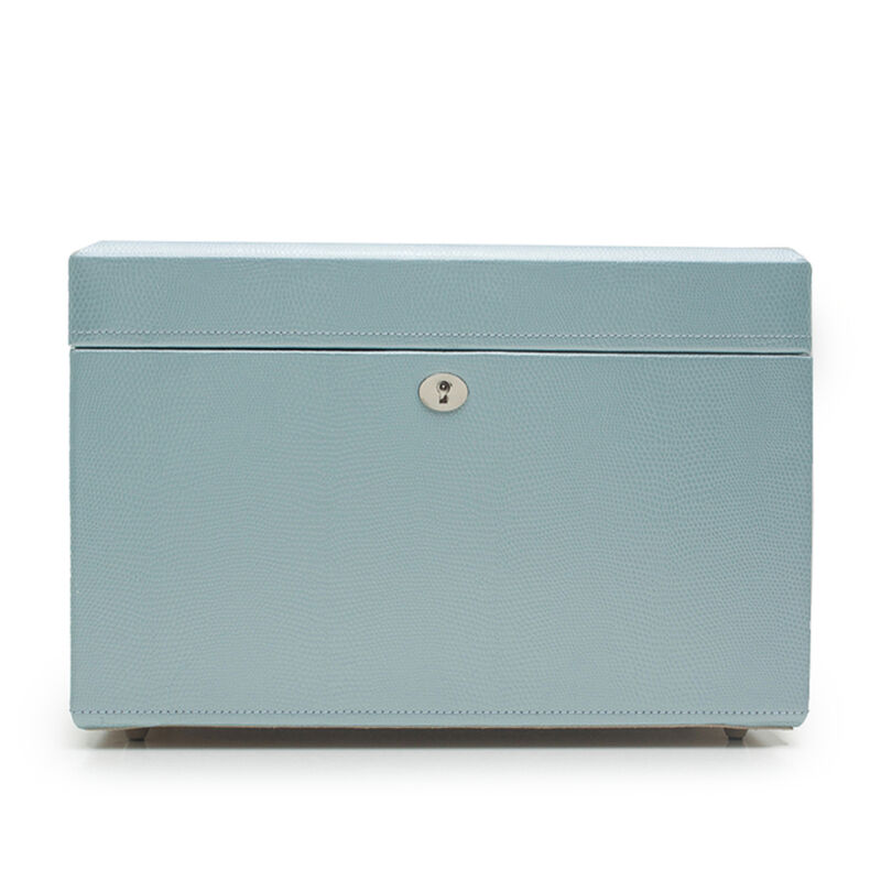 Wolf &quot;London&quot; Ice-Blue Leather Medium Jewelry Box image number 0