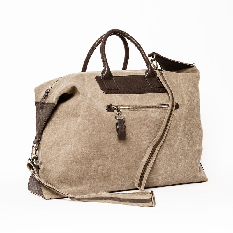 Brouk and Co. &quot;Excursion&quot; Khaki Waxed Canvas Weekender Bag image number 1
