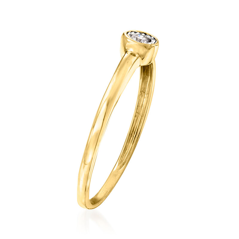 Bezel-Set Diamond-Accented Ring in 14kt Yellow Gold image number 2