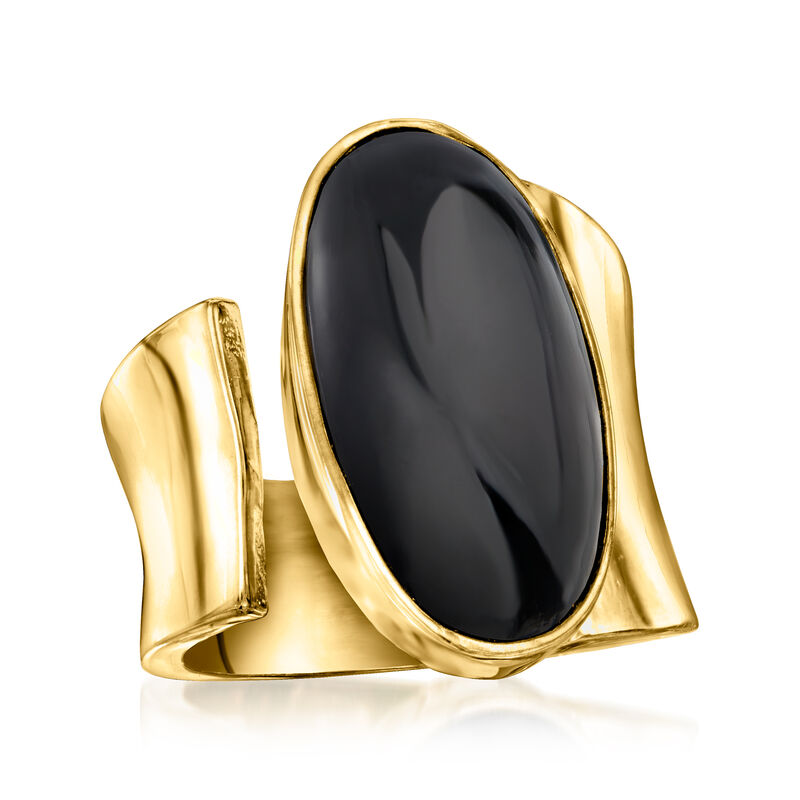 Onyx Wrap Ring in 18kt Gold Over Sterling image number 3