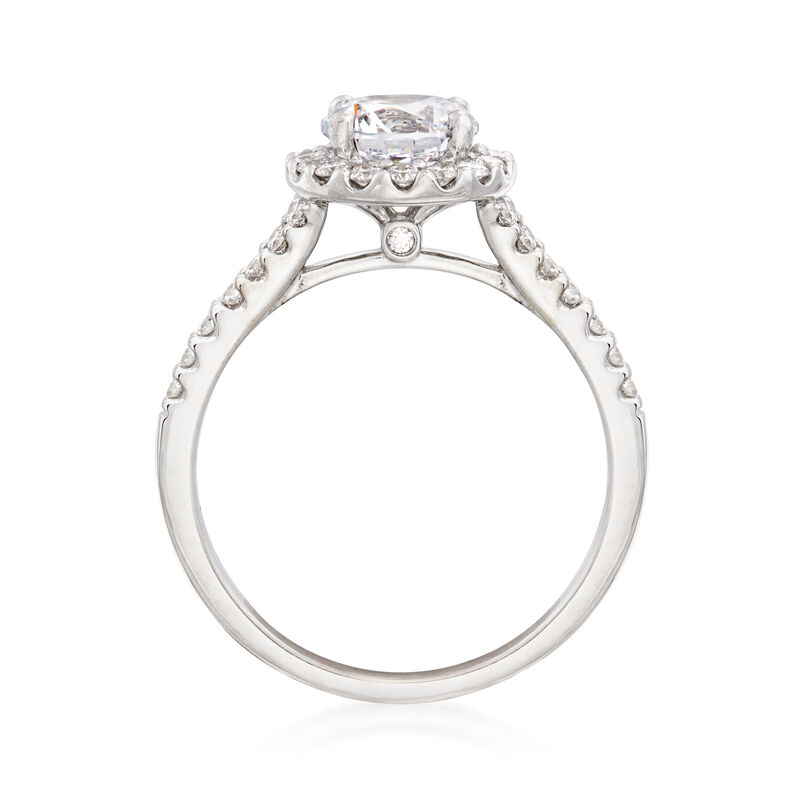 .49 ct. t.w. Diamond Halo Engagement Ring Setting in 14kt White Gold image number 3